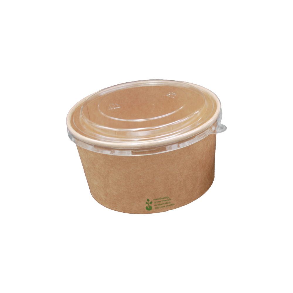 Salatschale/Bowl BIO Karton braun beschichtet ca. 750/900 ml a 50 St.