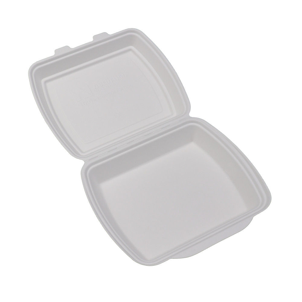 Menübox/Lunchbox Bagasse IP4 ungeteilt 24x20x7,5 cm a 100 St.